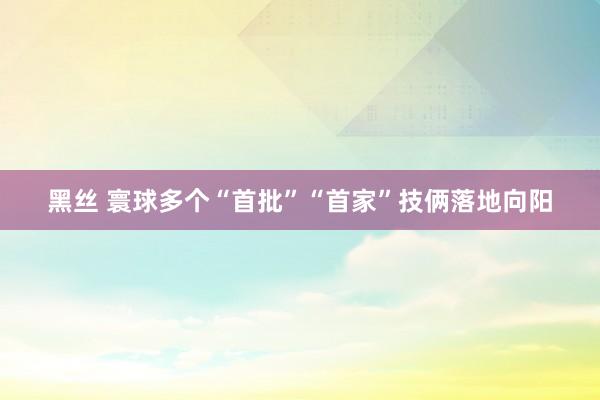 黑丝 寰球多个“首批”“首家”技俩落地向阳