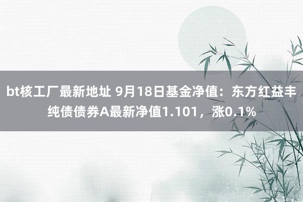 bt核工厂最新地址 9月18日基金净值：东方红益丰纯债债券A最新净值1.101，涨0.1%