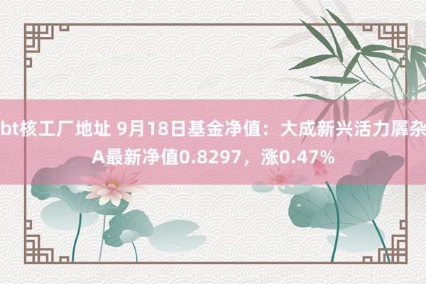 bt核工厂地址 9月18日基金净值：大成新兴活力羼杂A最新净值0.8297，涨0.47%