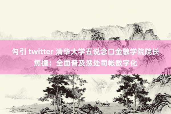 勾引 twitter 清华大学五说念口金融学院院长焦捷：全面普及惩处司帐数字化