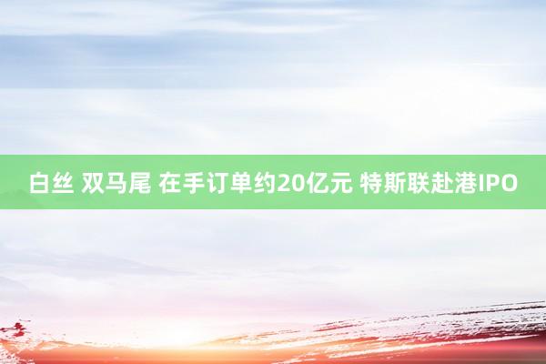 白丝 双马尾 在手订单约20亿元 特斯联赴港IPO