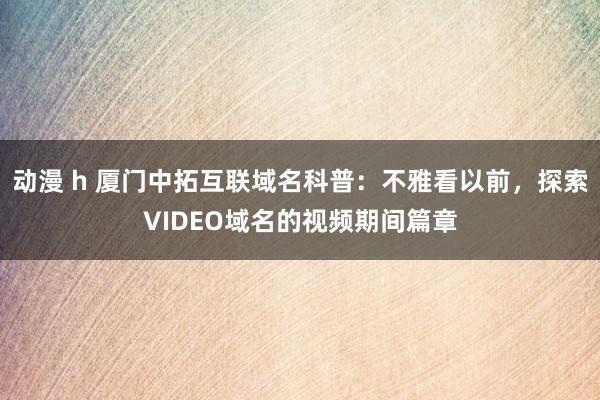 动漫 h 厦门中拓互联域名科普：不雅看以前，探索VIDEO域名的视频期间篇章