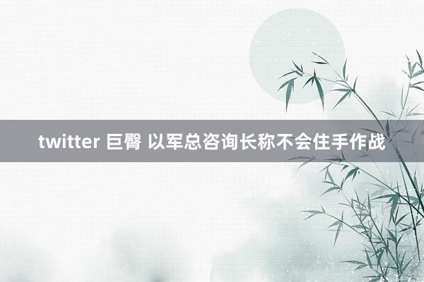 twitter 巨臀 以军总咨询长称不会住手作战