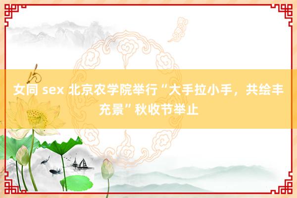 女同 sex 北京农学院举行“大手拉小手，共绘丰充景”秋收节举止