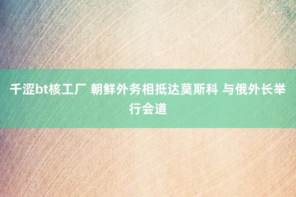 千涩bt核工厂 朝鲜外务相抵达莫斯科 与俄外长举行会道