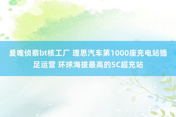 爰唯侦察bt核工厂 理思汽车第1000座充电站插足运营 环球海拔最高的5C超充站