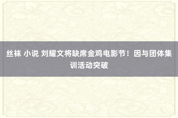 丝袜 小说 刘耀文将缺席金鸡电影节！因与团体集训活动突破