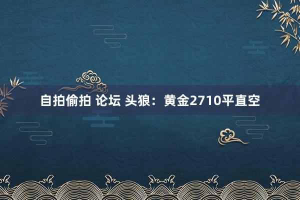 自拍偷拍 论坛 头狼：黄金2710平直空