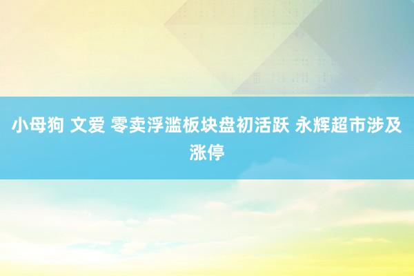 小母狗 文爱 零卖浮滥板块盘初活跃 永辉超市涉及涨停