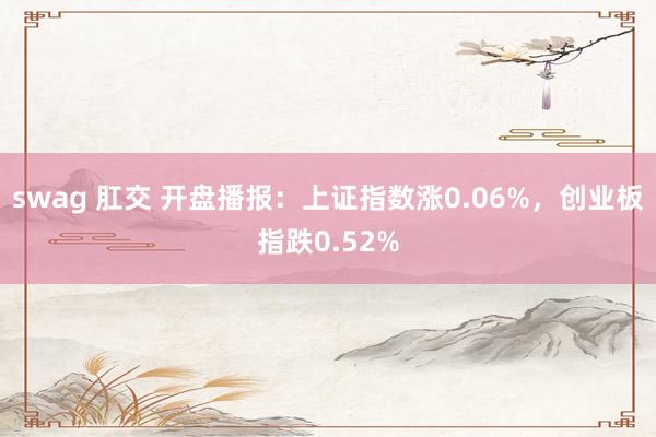 swag 肛交 开盘播报：上证指数涨0.06%，创业板指跌0.52%