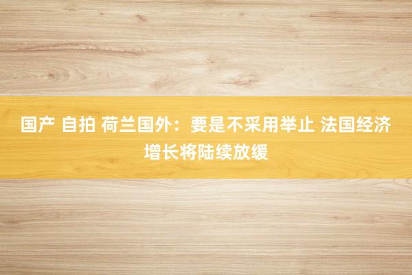 国产 自拍 荷兰国外：要是不采用举止 法国经济增长将陆续放缓