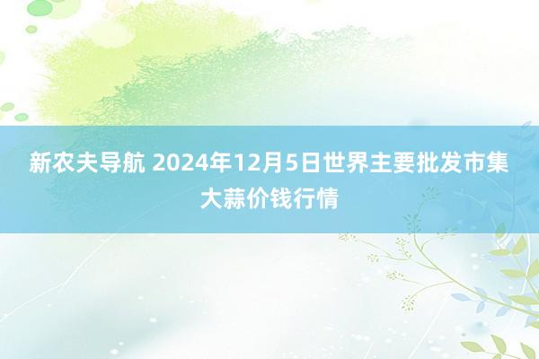 新农夫导航 2024年12月5日世界主要批发市集大蒜价钱行情