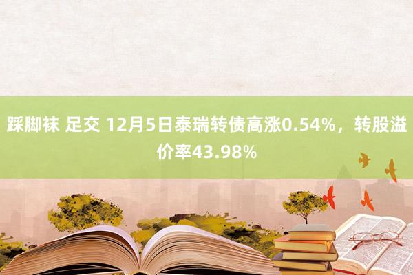 踩脚袜 足交 12月5日泰瑞转债高涨0.54%，转股溢价率43.98%