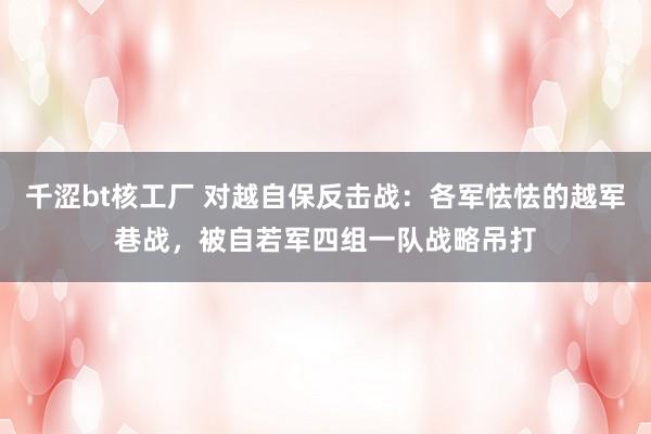 千涩bt核工厂 对越自保反击战：各军怯怯的越军巷战，被自若军四组一队战略吊打