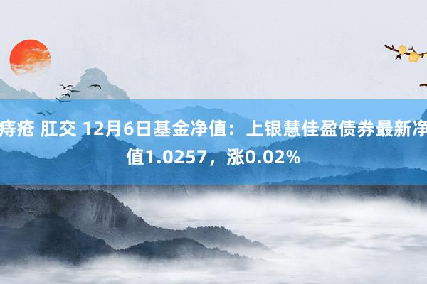 痔疮 肛交 12月6日基金净值：上银慧佳盈债券最新净值1.0257，涨0.02%