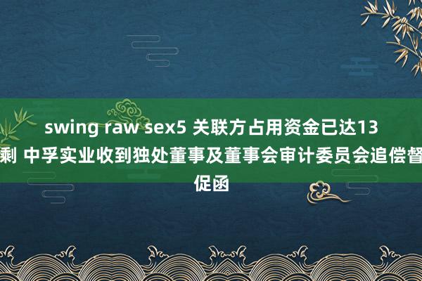 swing raw sex5 关联方占用资金已达13年过剩 中孚实业收到独处董事及董事会审计委员会追偿督促函