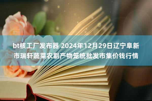 bt核工厂发布器 2024年12月29日辽宁阜新市瑞轩蔬菜农副产物笼统批发市集价钱行情