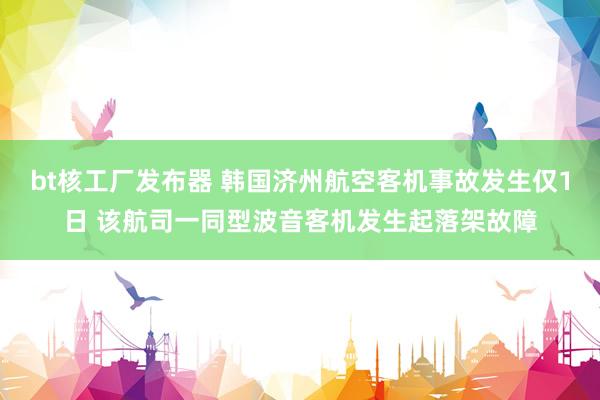 bt核工厂发布器 韩国济州航空客机事故发生仅1日 该航司一同型波音客机发生起落架故障