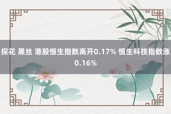 探花 黑丝 港股恒生指数高开0.17% 恒生科技指数涨0.16%