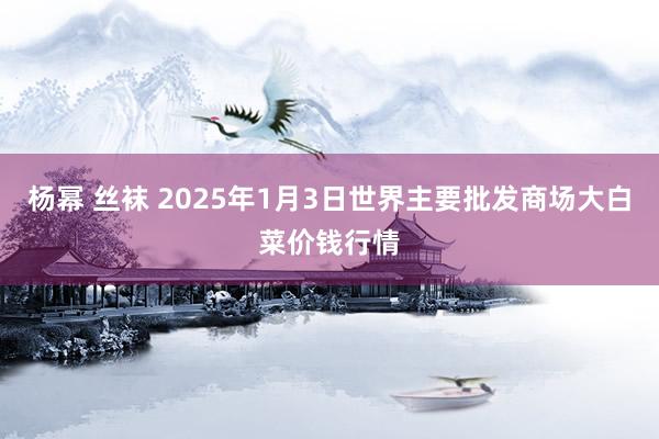 杨幂 丝袜 2025年1月3日世界主要批发商场大白菜价钱行情