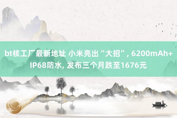 bt核工厂最新地址 小米亮出“大招”， 6200mAh+IP68防水， 发布三个月跌至1676元