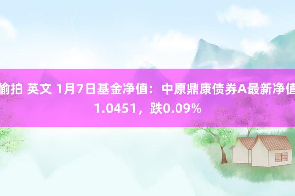 偷拍 英文 1月7日基金净值：中原鼎康债券A最新净值1.0451，跌0.09%