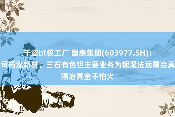 千涩bt核工厂 国泰集团(603977.SH)：下属子公司拓泓新材、三石有色钽主要业务为铌湿法远隔冶真金不怕火