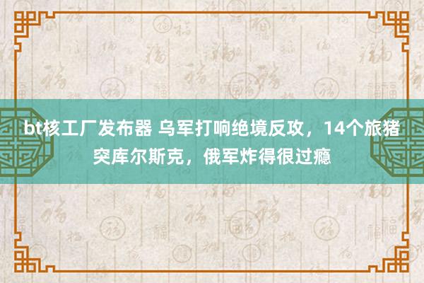 bt核工厂发布器 乌军打响绝境反攻，14个旅猪突库尔斯克，俄军炸得很过瘾