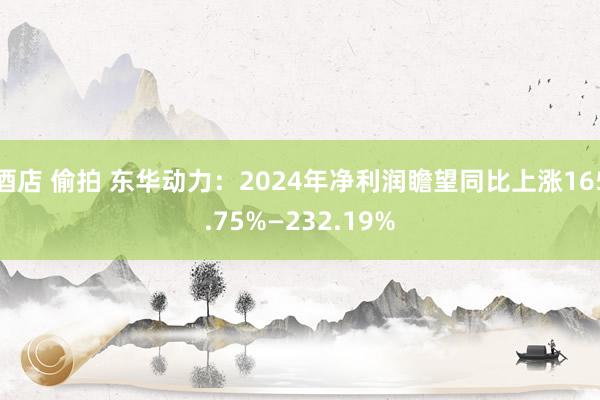 酒店 偷拍 东华动力：2024年净利润瞻望同比上涨165.75%—232.19%