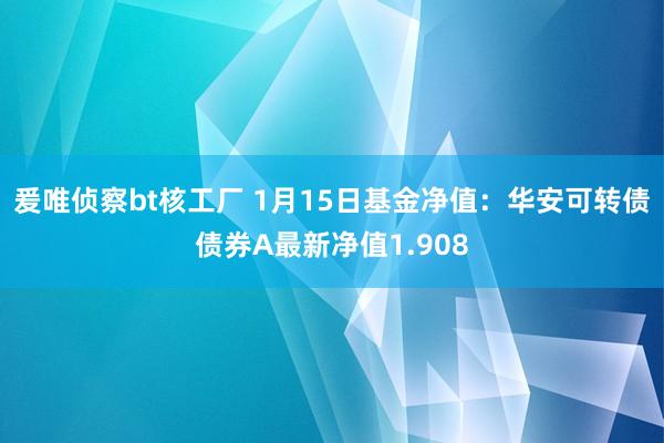 爰唯侦察bt核工厂 1月15日基金净值：华安可转债债券A最新净值1.908